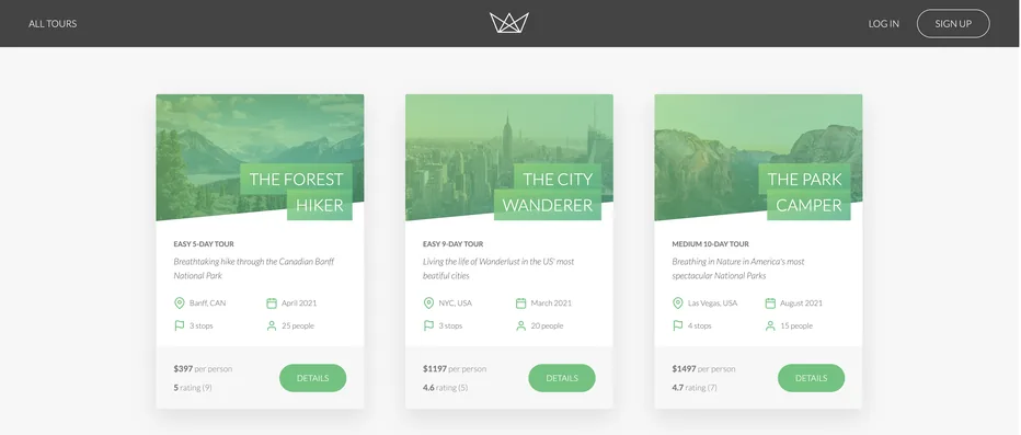 Nature Tours website